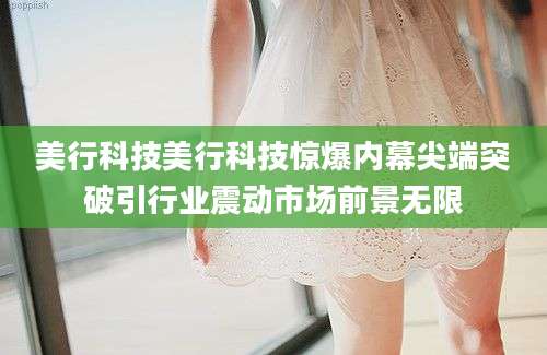 美行科技美行科技惊爆内幕尖端突破引行业震动市场前景无限