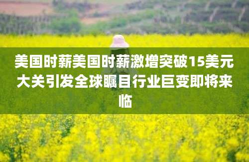美国时薪美国时薪激增突破15美元大关引发全球瞩目行业巨变即将来临