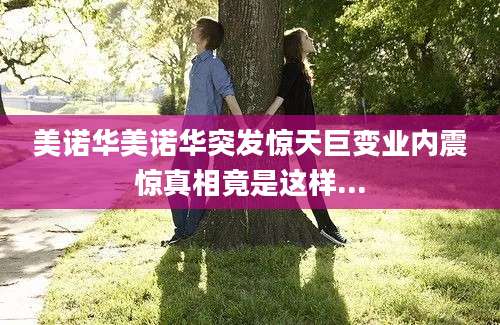 美诺华美诺华突发惊天巨变业内震惊真相竟是这样...
