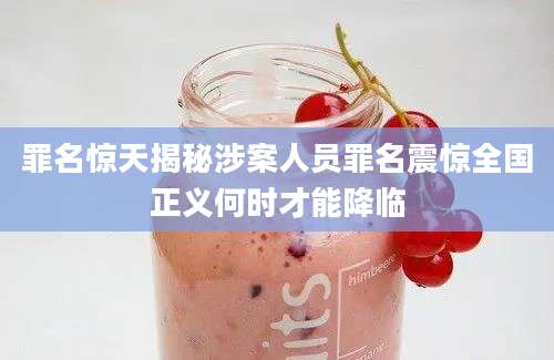 罪名惊天揭秘涉案人员罪名震惊全国正义何时才能降临