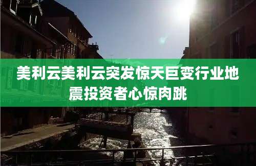 美利云美利云突发惊天巨变行业地震投资者心惊肉跳