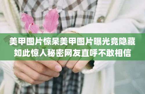 美甲图片惊呆美甲图片曝光竟隐藏如此惊人秘密网友直呼不敢相信