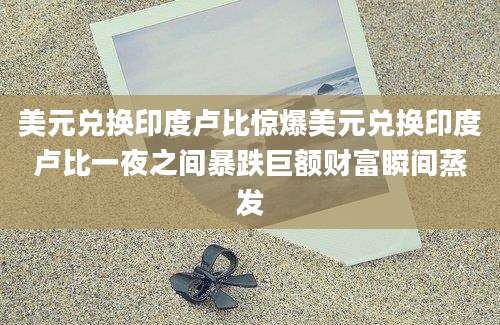 美元兑换印度卢比惊爆美元兑换印度卢比一夜之间暴跌巨额财富瞬间蒸发