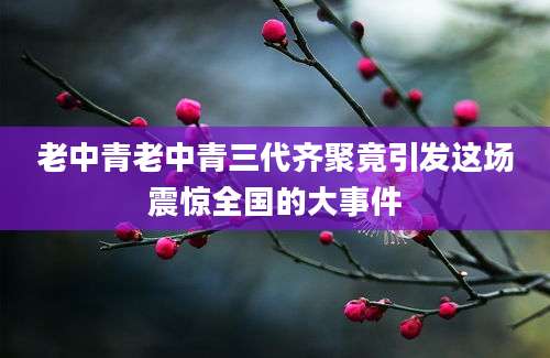 老中青老中青三代齐聚竟引发这场震惊全国的大事件