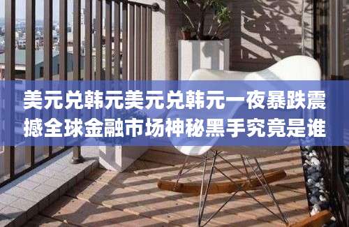 美元兑韩元美元兑韩元一夜暴跌震撼全球金融市场神秘黑手究竟是谁