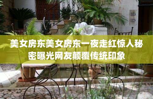 美女房东美女房东一夜走红惊人秘密曝光网友颠覆传统印象