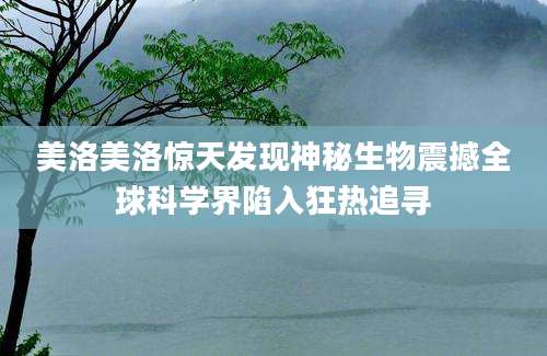美洛美洛惊天发现神秘生物震撼全球科学界陷入狂热追寻