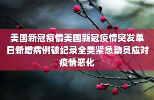 美国新冠疫情美国新冠疫情突发单日新增病例破纪录全美紧急动员应对疫情恶化