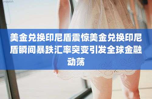 美金兑换印尼盾震惊美金兑换印尼盾瞬间暴跌汇率突变引发全球金融动荡