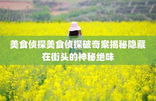 美食侦探美食侦探破奇案揭秘隐藏在街头的神秘绝味