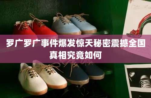 罗广罗广事件爆发惊天秘密震撼全国真相究竟如何