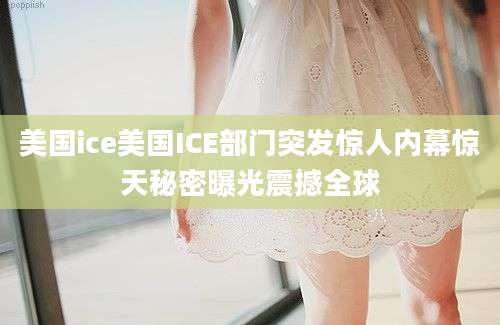 美国ice美国ICE部门突发惊人内幕惊天秘密曝光震撼全球