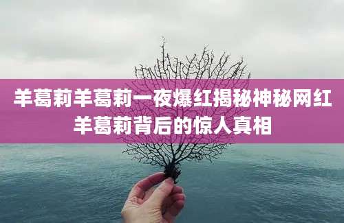 羊葛莉羊葛莉一夜爆红揭秘神秘网红羊葛莉背后的惊人真相