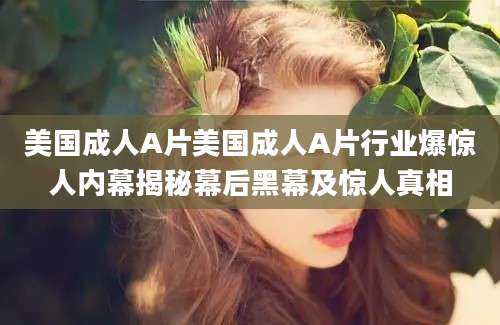 美国成人A片美国成人A片行业爆惊人内幕揭秘幕后黑幕及惊人真相