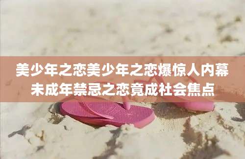 美少年之恋美少年之恋爆惊人内幕未成年禁忌之恋竟成社会焦点